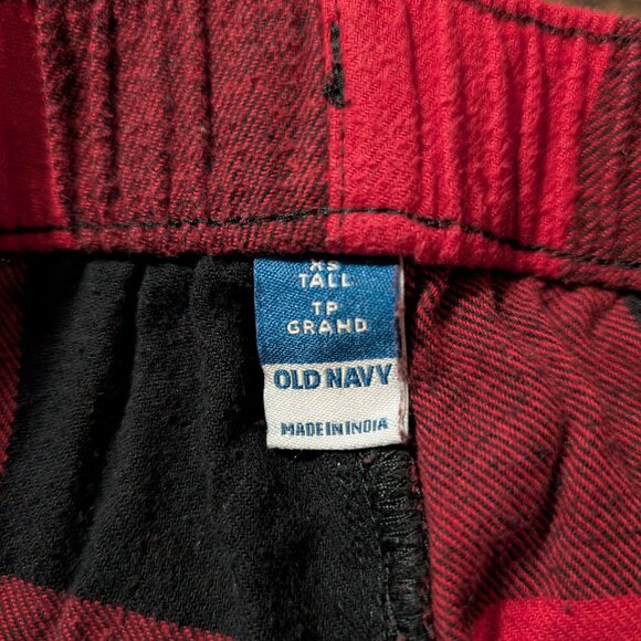 Old Navy pajama joggers pants red buffalo plaid size XS tall - Picture 3 of 12